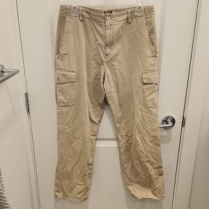 Dex Fresh Products Cotton Womens Size 13 Beige Cargo Work Pants w/ Pockets